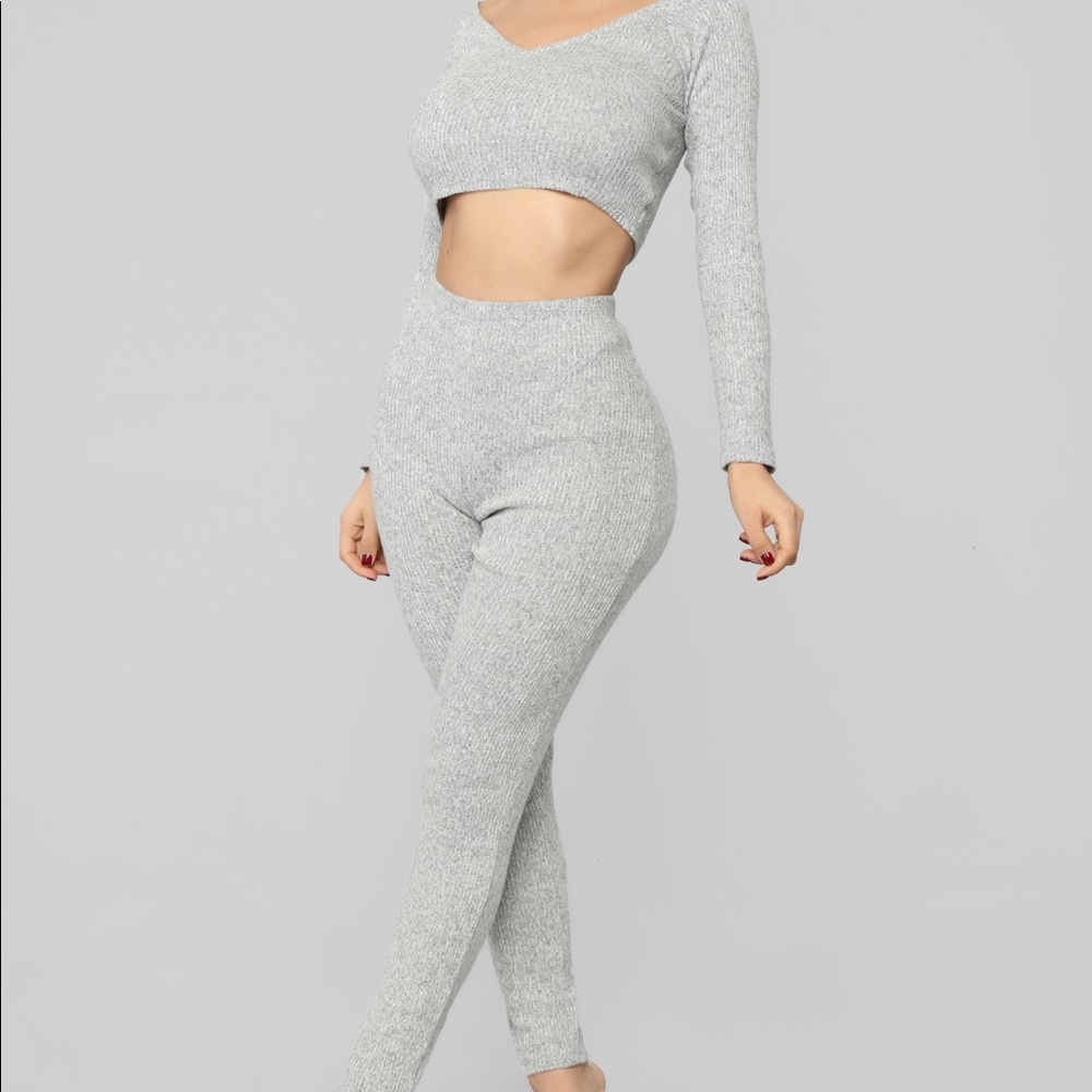New with tags Fashion Nova Set in Heather Grey